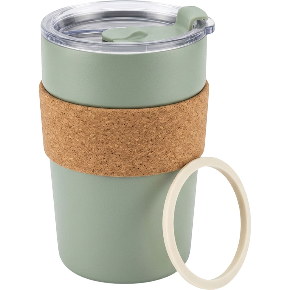 Rcvjn Fourteen Ounce Low Vacuum Cup with Removable Cork Band Sage - Product view